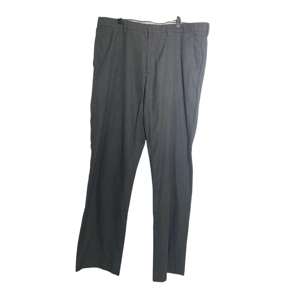 J. Crew Bowery Pants Mens 36x34 Gray Classic Fit Flat Front 100% Cotton